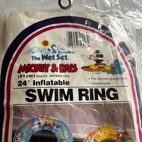 Vintage Disney Mickey & Pals 24" Swim Ring Intex The Wet Set 1983 Sealed New - Picture 3 of 3